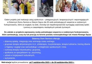 Stowarzyszenie Lokalna Grupa Działania „Brama Beskidu” ogłasza rekrutację do projektu pn. „Dzienny Dom Seniora”.